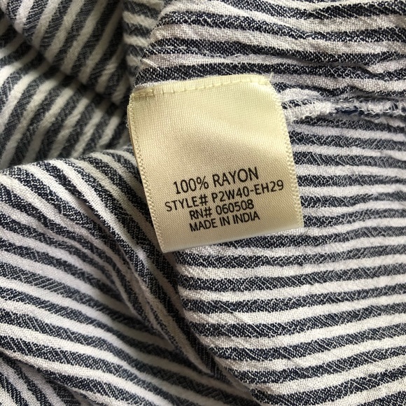 Francesca’s Blue & White Striped Embroidered Off The Shoulder Top - Picture 7 of 9